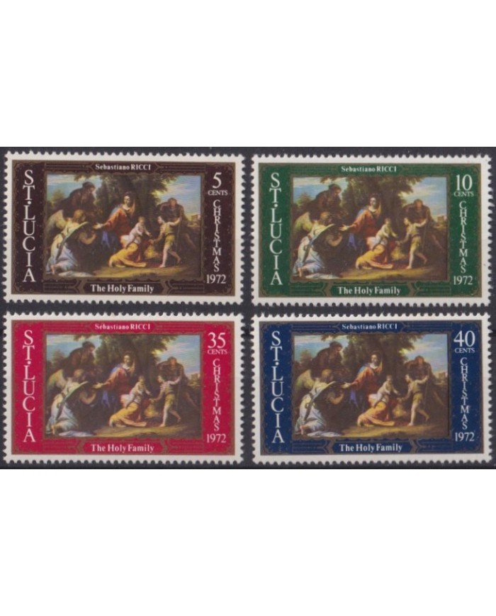 F-EX61004 STA LUCIA 1972 MNH CHRISTMAS NAVIDAD ART PAINTING SEBASTIANO RICCI.