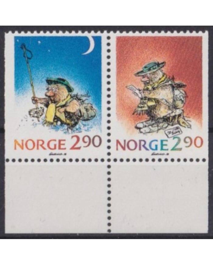 F-EX60332 NORWAY NORGE NOREG MNH 1991 CHRISTMAS NAVIDAD DRAWING.