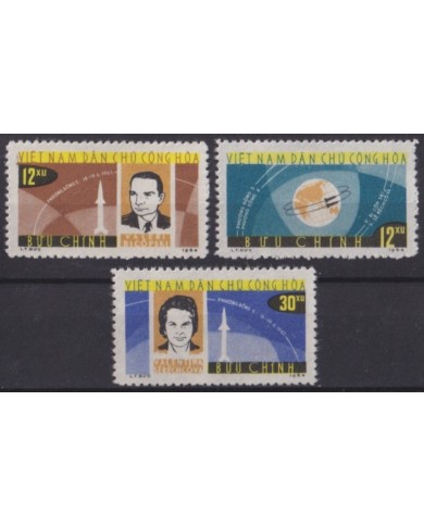 F-EX60322 VIETNAM NO GUM 1964 ASTRONAUTICS TERESHKOVA SPACE COSMOS.