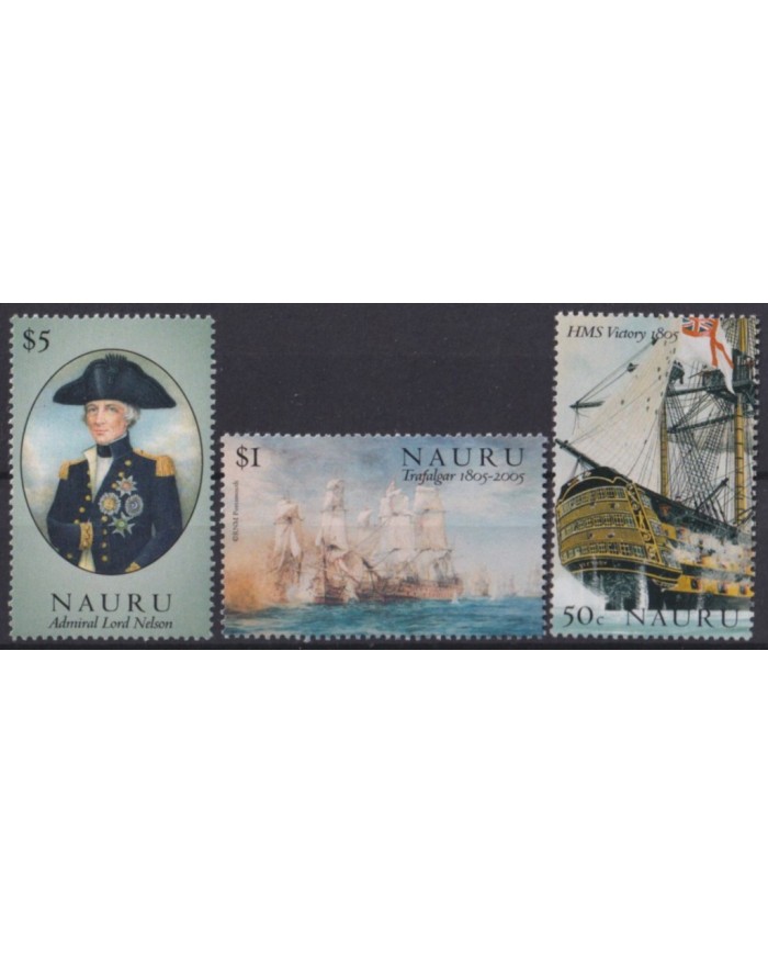 F-EX56230 NAURU MNH 2005 TRAFALGAR BATTLE LORD NELSON SHIP.