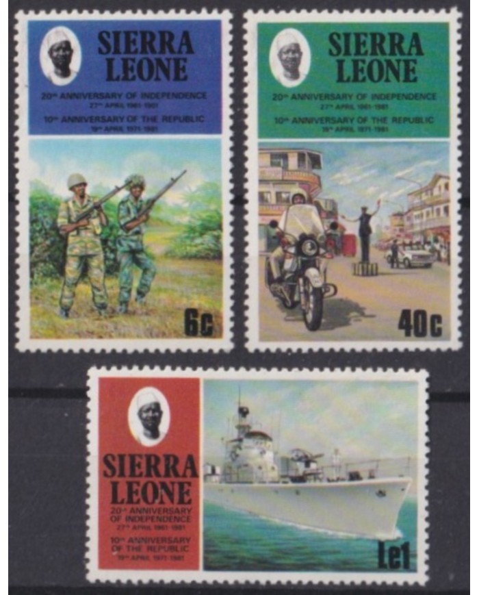 F-EX56238 SIERRA LEONE MNH 1981 PATROL SHIP & ARMY.