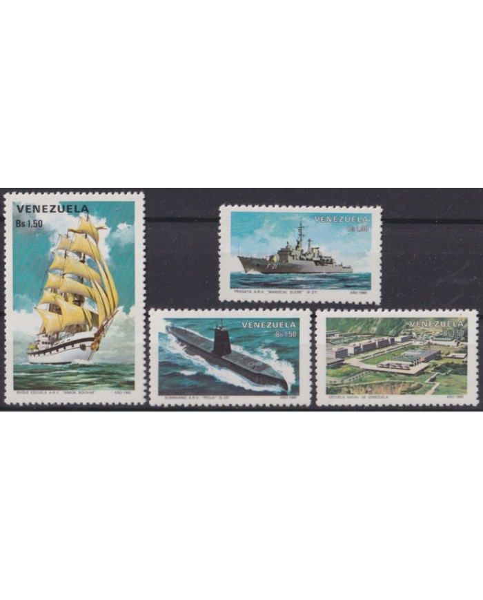 F-EX56849 VENEZUELA MNH 1980 SUBMARINE U-BOOT SAILING BATTLESHIP SHIP.