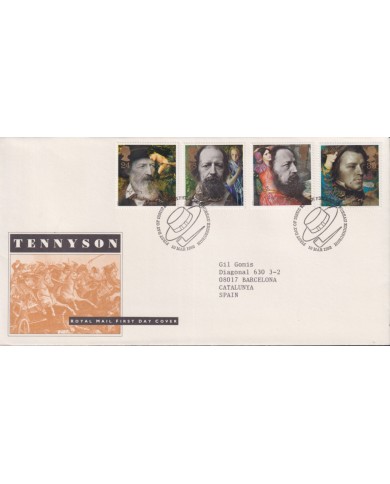 F-EX59023 UK ENGLAND FDC EDINBURGH 1992 IS OF WEIGHT TENNYSON.