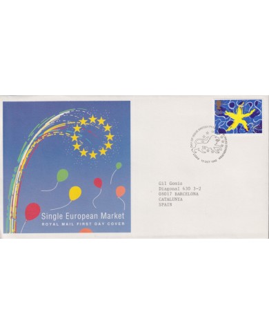 F-EX59026 UK ENGLAND FDC EDINBURGH 1992 SINGLE EUROPEAN MARKET.