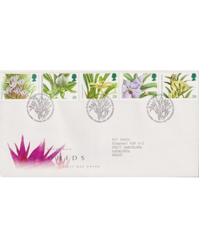 F-EX59032 UK ENGLAND FDC EDINBURGH 1993 FLOWER ORCHIDS ORQUIDEAS FLORES.