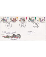 F-EX59036 UK ENGLAND FDC EDINBURGH 1993 CHRISTMAS NAVIDAD DRAWING.