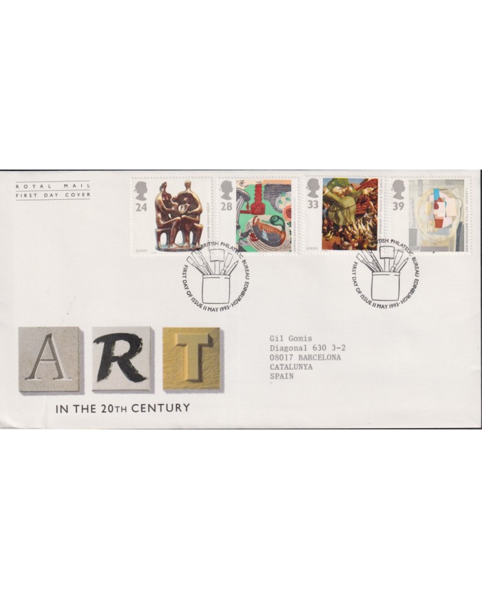 F-EX59037 UK ENGLAND FDC EDINBURGH 1993 ART IN THE 20th CENTURY.