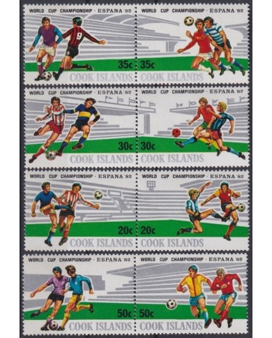 F-EX61051 COOK IS MNH 1982 SPAIN SOCCER WORLD CUP SET.