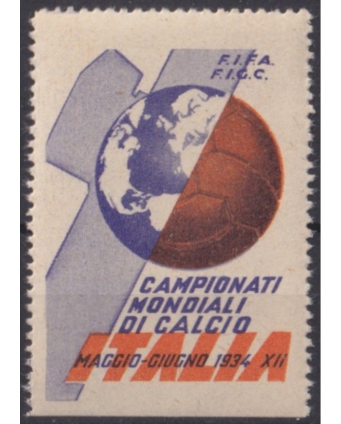F-EX61308 ITALY 1934 CINDERELLA WORLD CUP SOCCER FOOTBALL ORIGINAL GUM.