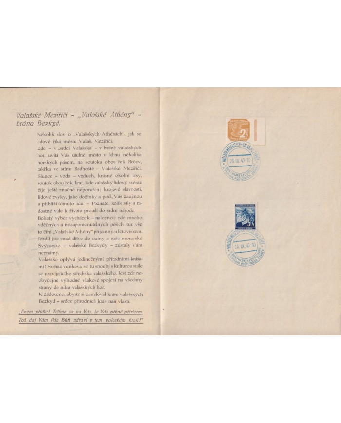 F-EX58006 BOHEMIA & MORAVIA CZECHOSLOVAKIA WWII 1940 GERMANY OCCUPATION CANCEL.