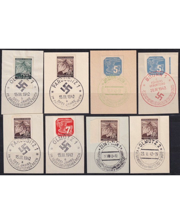 F-EX58386 BOHEMIA & MORAVIA CZECHOSLOVAKIA WWII 1942 GERMANY OCCUPATION CANCEL.