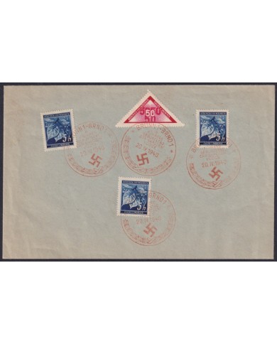 F-EX58388 BOHEMIA & MORAVIA CZECHOSLOVAKIA WWII 1940 GERMANY OCCUPATION CANCEL.