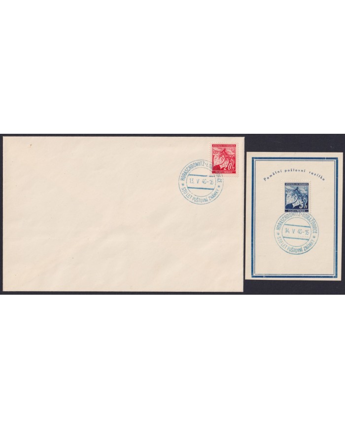F-EX58390 BOHEMIA & MORAVIA CZECHOSLOVAKIA WWII 1940 GERMANY OCCUPATION CANCEL.