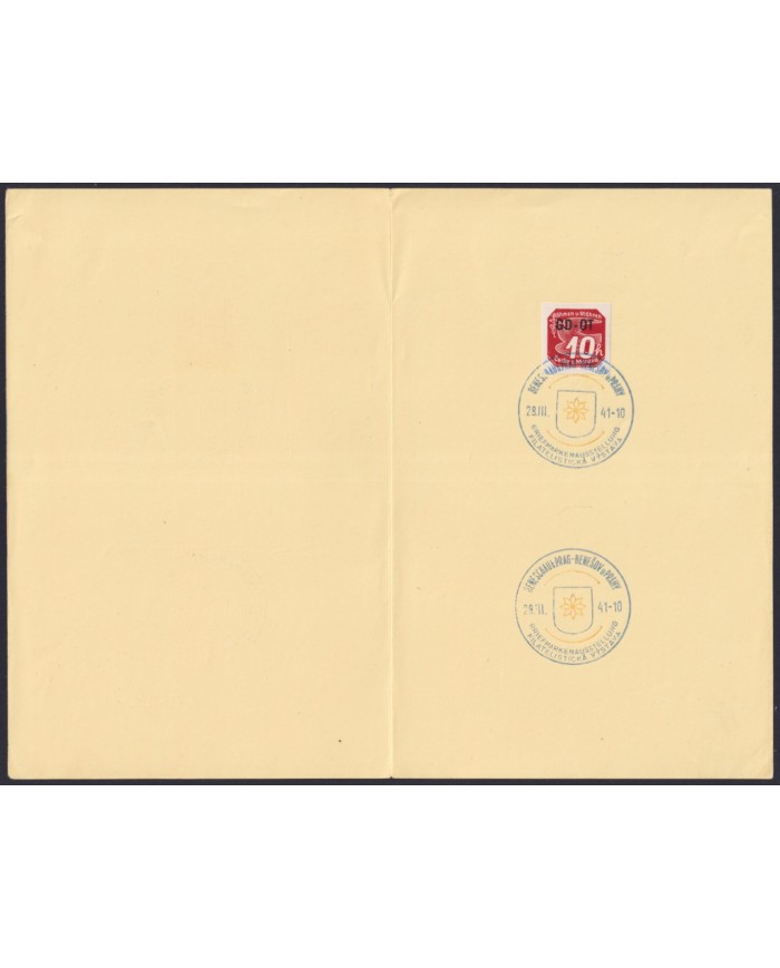 F-EX58395 BOHEMIA & MORAVIA CZECHOSLOVAKIA WWII 1941 GERMANY OCCUPATION BICOLOR