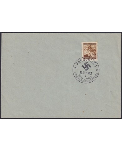 F-EX58400 BOHEMIA & MORAVIA CZECHOSLOVAKIA WWII 1942 GERMANY OCCUPATION CANCEL.