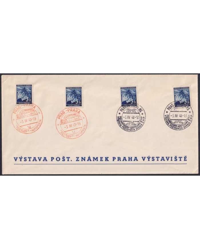 F-EX58401 BOHEMIA & MORAVIA CZECHOSLOVAKIA WWII 1942 GERMANY OCCUPATION CANCEL.