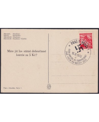 F-EX58870 BOHEMIA & MORAVIA CZECHOSLOVAKIA WWII 1942 GERMANY OCCUPATION CANCEL.