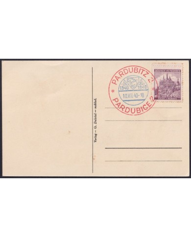 F-EX58871 BOHEMIA & MORAVIA CZECHOSLOVAKIA WWII 1940 GERMANY OCCUPATION BICOLOR