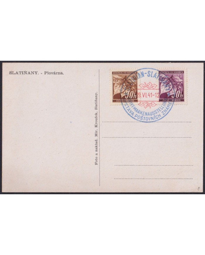 F-EX58875 BOHEMIA & MORAVIA CZECHOSLOVAKIA WWII 1941 GERMANY OCCUPATION BICOLOR