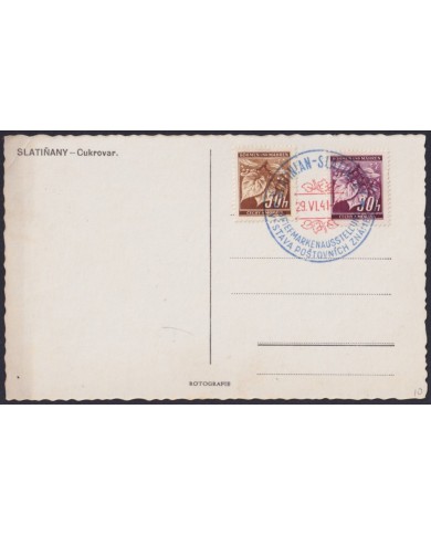 F-EX58876 BOHEMIA & MORAVIA CZECHOSLOVAKIA WWII 1941 GERMANY OCCUPATION BICOLOR