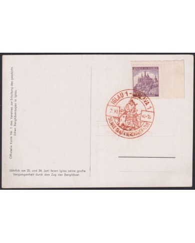 F-EX58921 BOHEMIA & MORAVIA CZECHOSLOVAKIA WWII 1940 GERMANY OCCUPATION IGLAU