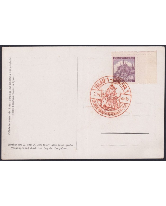 F-EX58921 BOHEMIA & MORAVIA CZECHOSLOVAKIA WWII 1940 GERMANY OCCUPATION IGLAU