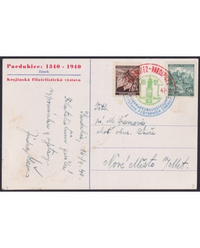 F-EX58922 BOHEMIA & MORAVIA CZECHOSLOVAKIA WWII 1940 GERMANY OCCUPATION TRICOLOR