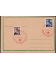 F-EX58923 BOHEMIA & MORAVIA CZECHOSLOVAKIA WWII 1941 GERMANY OCCUPATION RED