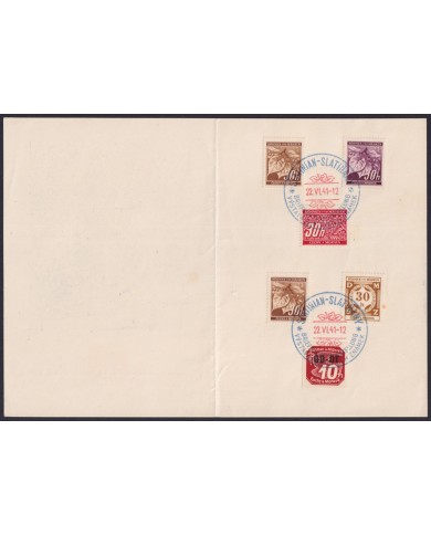F-EX58925 BOHEMIA & MORAVIA CZECHOSLOVAKIA WWII 1941 GERMANY OCCUPATION BICOLOR