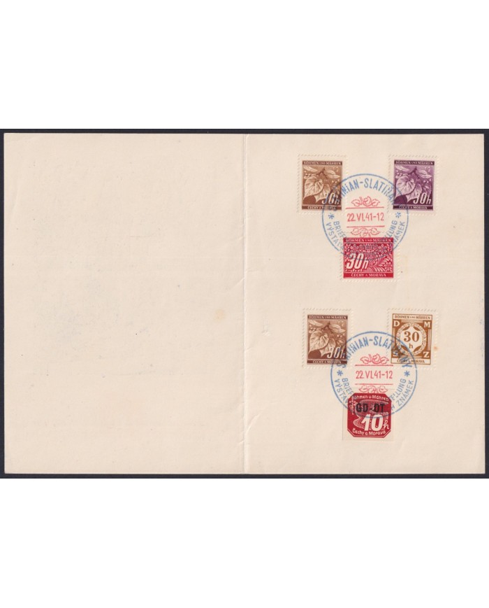 F-EX58925 BOHEMIA & MORAVIA CZECHOSLOVAKIA WWII 1941 GERMANY OCCUPATION BICOLOR