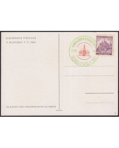 F-EX58926 BOHEMIA & MORAVIA CZECHOSLOVAKIA WWII 1941 GERMANY OCCUPATION BICOLOR