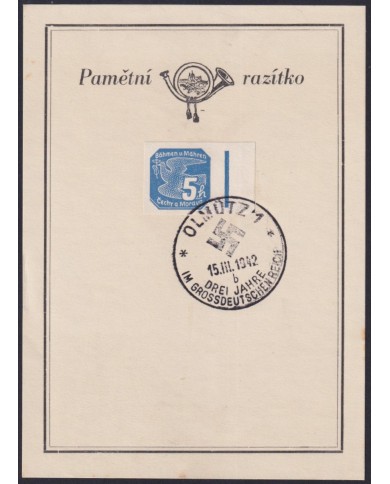 F-EX58928 BOHEMIA & MORAVIA CZECHOSLOVAKIA WWII 1942 GERMANY OCCUPATION CANCEL.