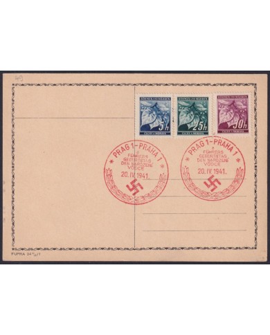 F-EX58930 BOHEMIA & MORAVIA CZECHOSLOVAKIA WWII 1941 GERMANY OCCUPATION