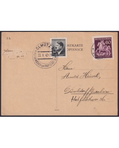 F-EX58932 BOHEMIA & MORAVIA CZECHOSLOVAKIA WWII 1943 GERMANY OCCUPATION CANCEL.