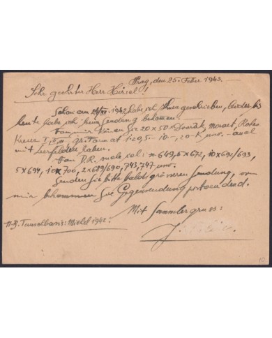 F-EX58932 BOHEMIA & MORAVIA CZECHOSLOVAKIA WWII 1943 GERMANY OCCUPATION CANCEL.