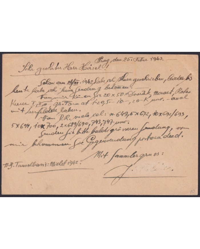 F-EX58932 BOHEMIA & MORAVIA CZECHOSLOVAKIA WWII 1943 GERMANY OCCUPATION CANCEL.