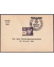 F-EX58934 POLAND GENERAL GOVERNMENT KRAKOW WWII 1940 GERMANY OCCUPATION CANCEL.
