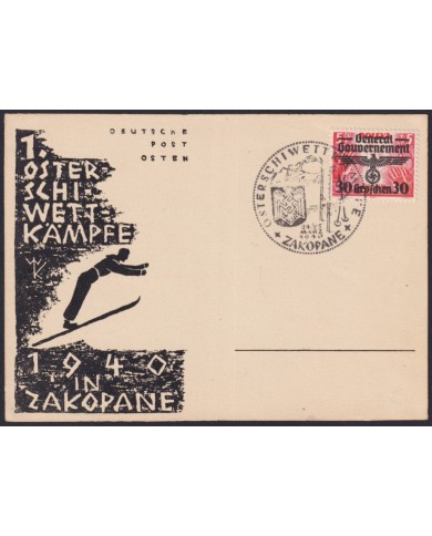 F-EX58935 POLAND GENERAL GOVERNMENT KRAKOW WWII 1940 GERMANY OCCUPATION SKI.