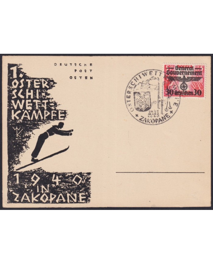 F-EX58935 POLAND GENERAL GOVERNMENT KRAKOW WWII 1940 GERMANY OCCUPATION SKI.