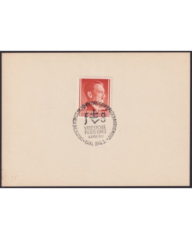 F-EX58937 POLAND GENERAL GOVERNMENT KRAKOW WWII 1943 GERMANY OCCUPATION CANCEL.