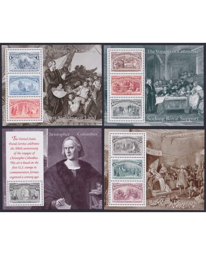 F-EX61313 USA US MNH 1992 SHEET FIRST VOYAGE OF COLUMBUS SHIP.