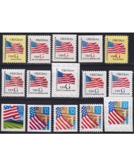 F-EX61316 USA US MNH 1994-95 AMERICAN FLAG STAMS LOT. ALL DIFFERENTS.