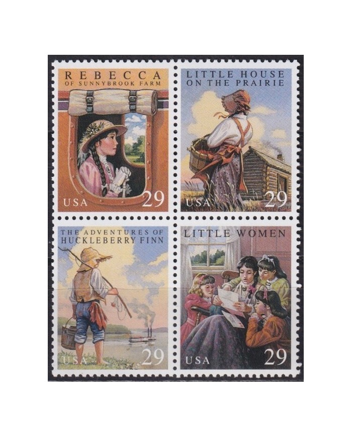 F-EX61326 USA US MNH 1993 YOUNG LITERATURE REBECCA HUCLEBERRY FINN.