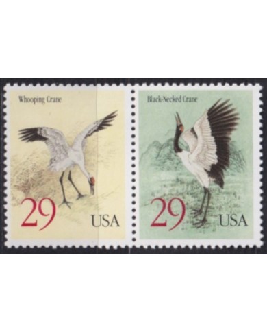 F-EX61330 USA US MNH 1994 BIRD WOOPING CRANE BLACK NECKED AVES.