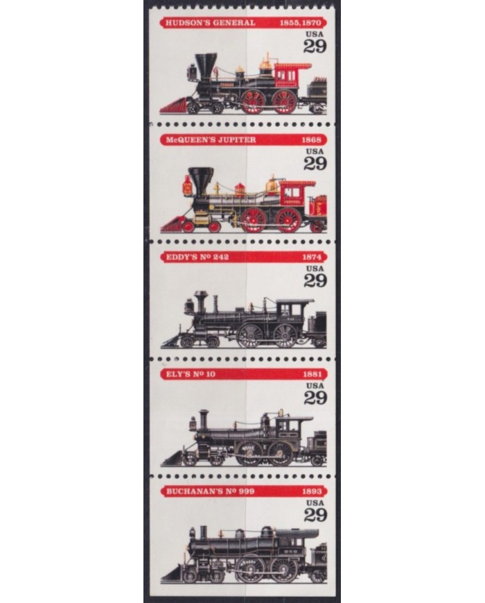 F-EX61334 USA US MNH 1994 RAILROAD RAILWAYS TRAIN LOCOMOTIVE FERROCARRIL TRIP.