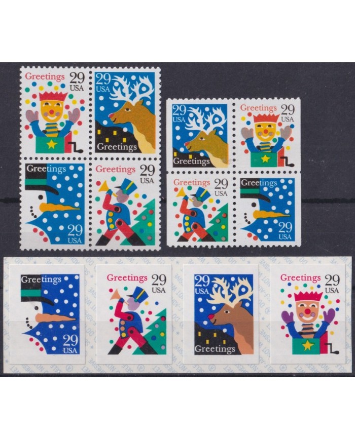 F-EX61335 USA US MNH 1993 CHRISTMAS NAVIDAD GREETINGS.