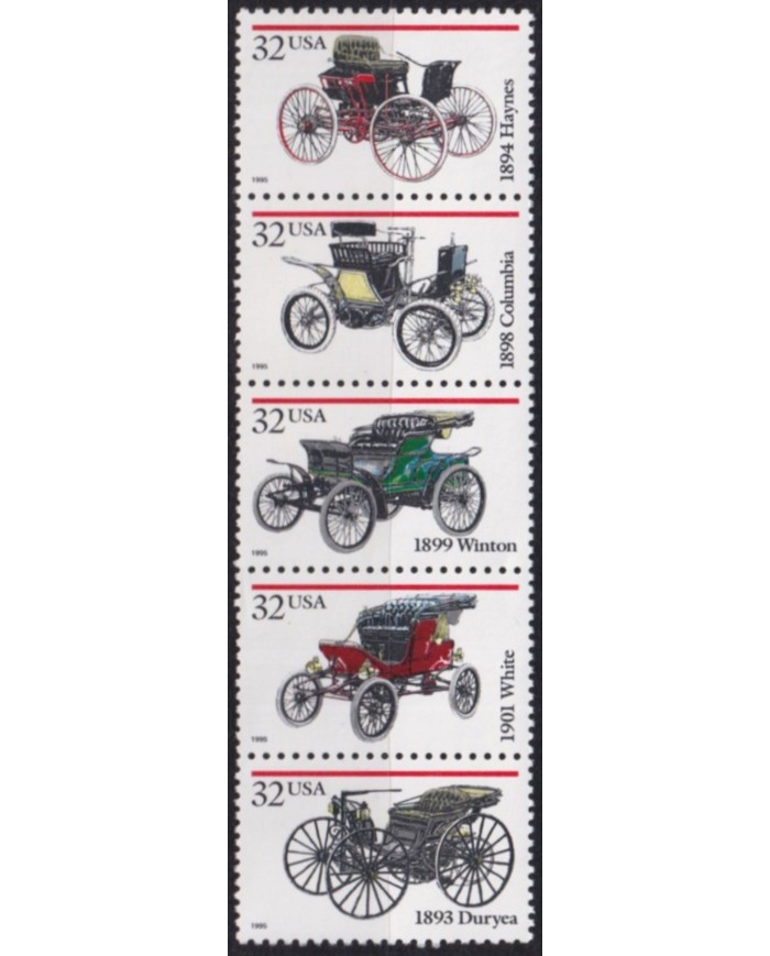 F-EX61338 USA US MNH 1995 OLD CLASSIC AUTOMOVILE CAR HAYNES WINTON DURYEA.