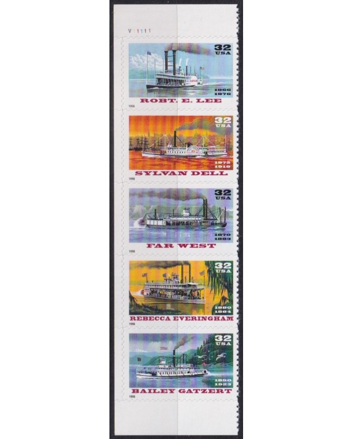 F-EX61344 USA US MNH 1996 SHIP FERRYBOAT STEAMBOAT RIVERBOAT.