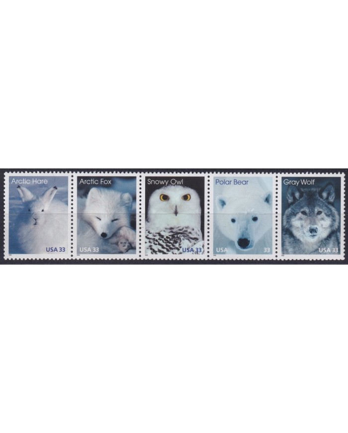 F-EX61368 USA US MNH 1998 ARCTIC FAUNA HARE SNOW OWL FOX.