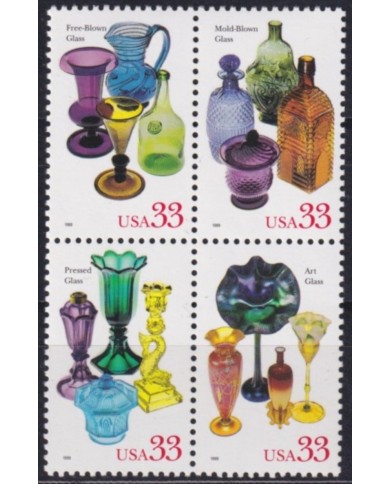 F-EX61373 USA US MNH 1999 AMERICAN GLASS.